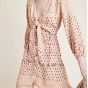 Faithfull The Brand Anthropologie Trinidad Dress Mieke Print Pink Rose Size S